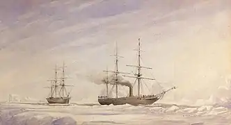 Deux navires dans la baie de Melville par Edward Augustus Inglefield.