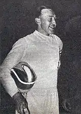 Edward Gardère,vice-champion olympique 1936 de fleuret,(face à l'italien Gaudini).