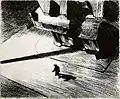 Gravure "Night Shadows" d'Edward Hopper, à la page 23 du magazine Shadowland, octobre 1922.