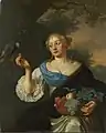 Jeune femme au perroquet, entre 1660 et 1680.