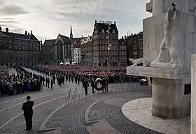 La cérémonie en 2014, sur la place du Dam à Amsterdam.