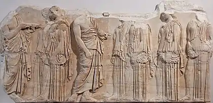 Fragment de la frise est du Parthénon dit des Ergastines, Musée du Louvre