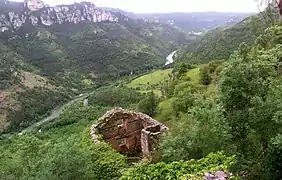 Vallée du Tarn vue depuis le village d'Eglazines (Mostuéjouls).