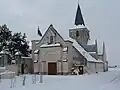 L'église sous la neige.