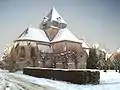 L'église Saint-Amand en hiver.