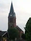 Église d'Obersoultzbach vu depuis le cimetière