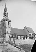 L'église Saint-Martin de Coquerel en 1914.