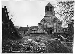 Le village détruit, en 1917.