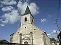 vue du porche de l'église Saint-Gervais et Saint-Protais.