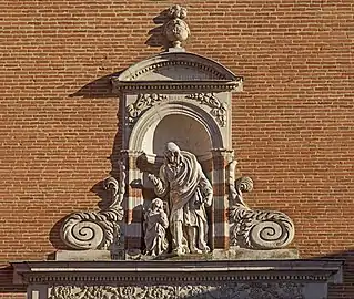 Saint Joseph et l'Enfant Jésus sur la façade par Gervais Drouet 1658