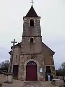 Façade de l'église Saint-Fiacre de Goux.