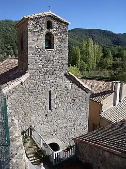 Le clocher-mur de l'église Notre-Dame de Termes