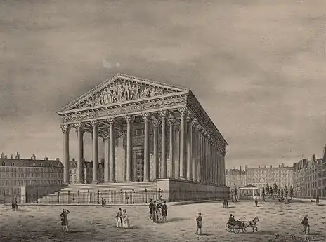 Église de la Madeleine, 1834, lithographie d'après Wnartz.