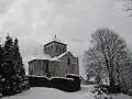 L'église de l'Assomption sous la neige.