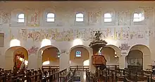 L'ensemble des peintures murales de la nef de l'église Saint-Martin de Tohogne