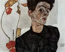 Egon Schiele, Selbstporträt mit Lampionfrüchte (Autoportrait avec lampes chinoises), 1912