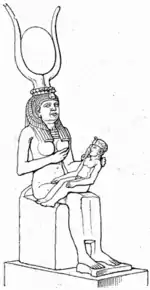 Horus enfant auprès d'Isis.