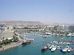 La marina d'Eilat, cité balnéaire dans le golfe d'Aqaba.