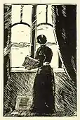 Am Fenster Gravure sur bois