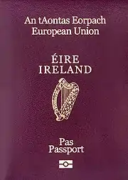 Couverture d'un passeport irlandais