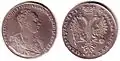 1 rouble Catherine Ire de 1727 en argent (28,11 g).