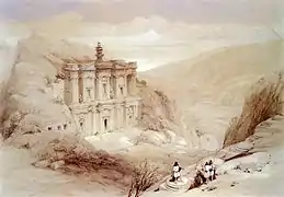 Le « Deir » sur un dessin archéologique de 1839 par David Roberts