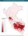Carte des locuteurs natifs du quechua selon le recensement de 2017.