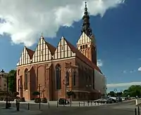 St-Nicholas d'Elbląg, Varmie-Mazurie, Pologne, église-halle en brique