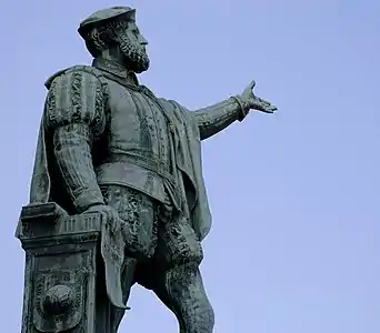 Statue d'Elcano à Getaria érigée en 1861.