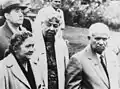 Eleanor Roosevelt, Nikita et Nina Khrouchtchev et Andreï Gromyko à Hyde Park (New York), en 1959.