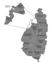 Carte des circonscriptions électorales de Sainte-Lucie