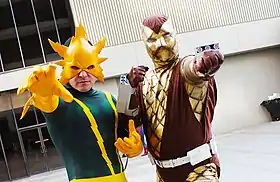 Cosplay du Shocker (à droite) avec à ses côtés Electro.