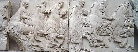 Frise des Panathénées, Parthénon d'Athènes, v. 445‑435 av. J.-C. British Museum.