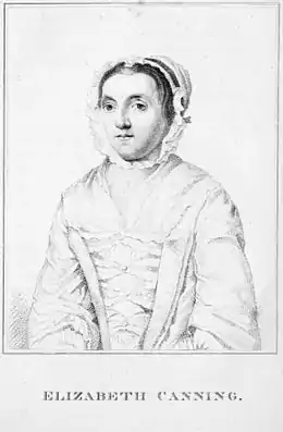 Portrait au crayon d'une jeune femme vue de face, en robe claire et bonnet.