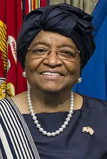 Ellen Johnson Sirleaf, première présidente du Liberia depuis 2006 et première femme élue au suffrage universel à la tête d’un État africain.