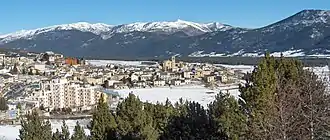 Vue aérienne de la station.