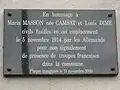 Plaque fusillés civils, 5 novembre 1914.