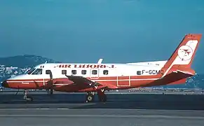 Embraer 110 Bandeirante en 1982 à Nice (Alpes-Maritimes)