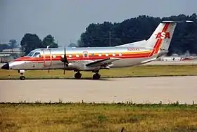 Un Embraer 120RT Brasilia d'Atlantic Southeast Airlines, similaire à celui impliqué dans l'accident.