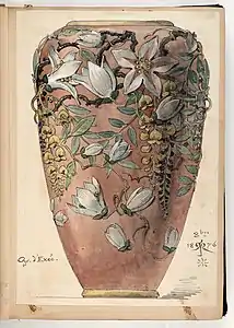 Emile-Auguste Reiber, Projet de vase, 1876, Strasbourg Cabinet des estampes et des dessins.