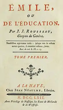 couverture de l'Émile de Rousseau
