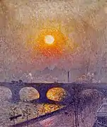 1916Coucher de soleil sur le pont de Waterloo