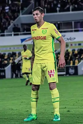 Emiliano Sala in a match against Guingamp in 2013.