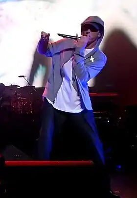 Eminem,rappeur américain sur scène