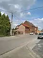 Emplacement de l'ancienne gare de Vaudignies (rue des Écoles; avec le café "Au point d'arrêt")