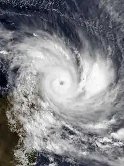 Pic d'intensité juste avant l'arrivée d’Enawo sur les terres de Madagascar, le 7 mars.