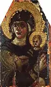 Notre-Dame à l'enfant. Encaustique. VIe siècle. Kiev. Musée B. Khanenko.
