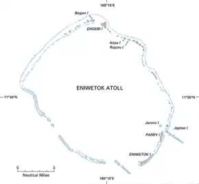 Carte de l’atoll d’Eniwetok.