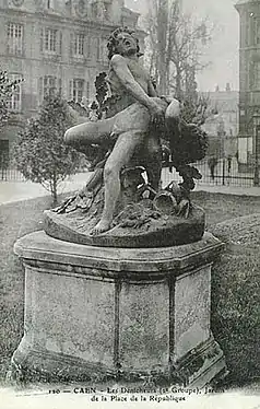 Enfants dénicheurs mordus par des serpents, Caen, square de la place de la République.
