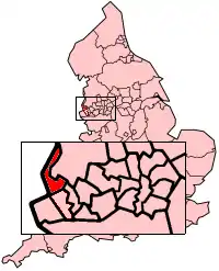 Localisation du district métropolitain de Sefton